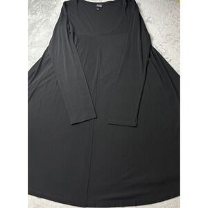 Eileen Fisher Silk Dress‎ Minimalist Long Sleeve Black XS